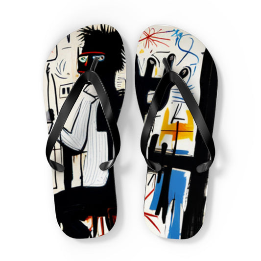 Basquiat Painting  Flip Flops