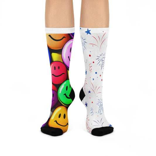 Smiles & Fireworks Cushioned Crew Socks