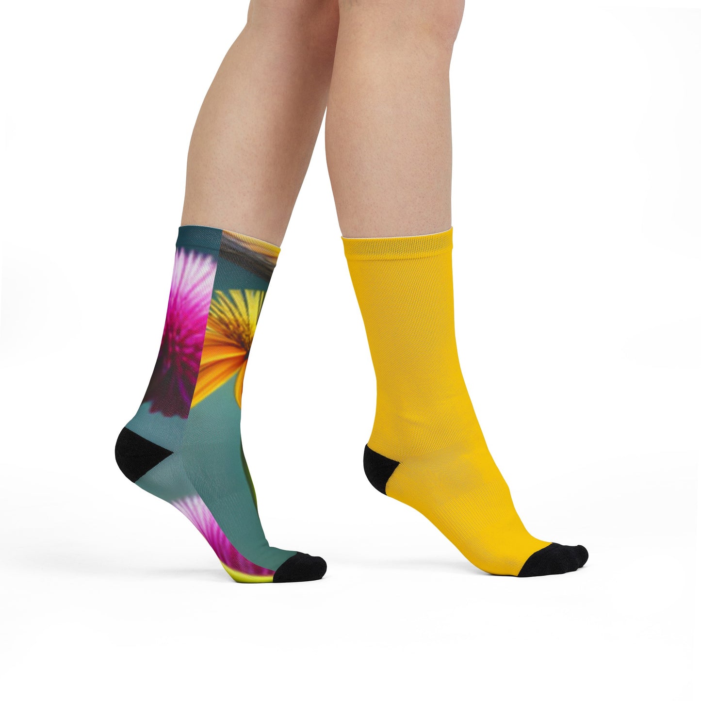 Bright lights & Flowers Sublimation Crew Socks