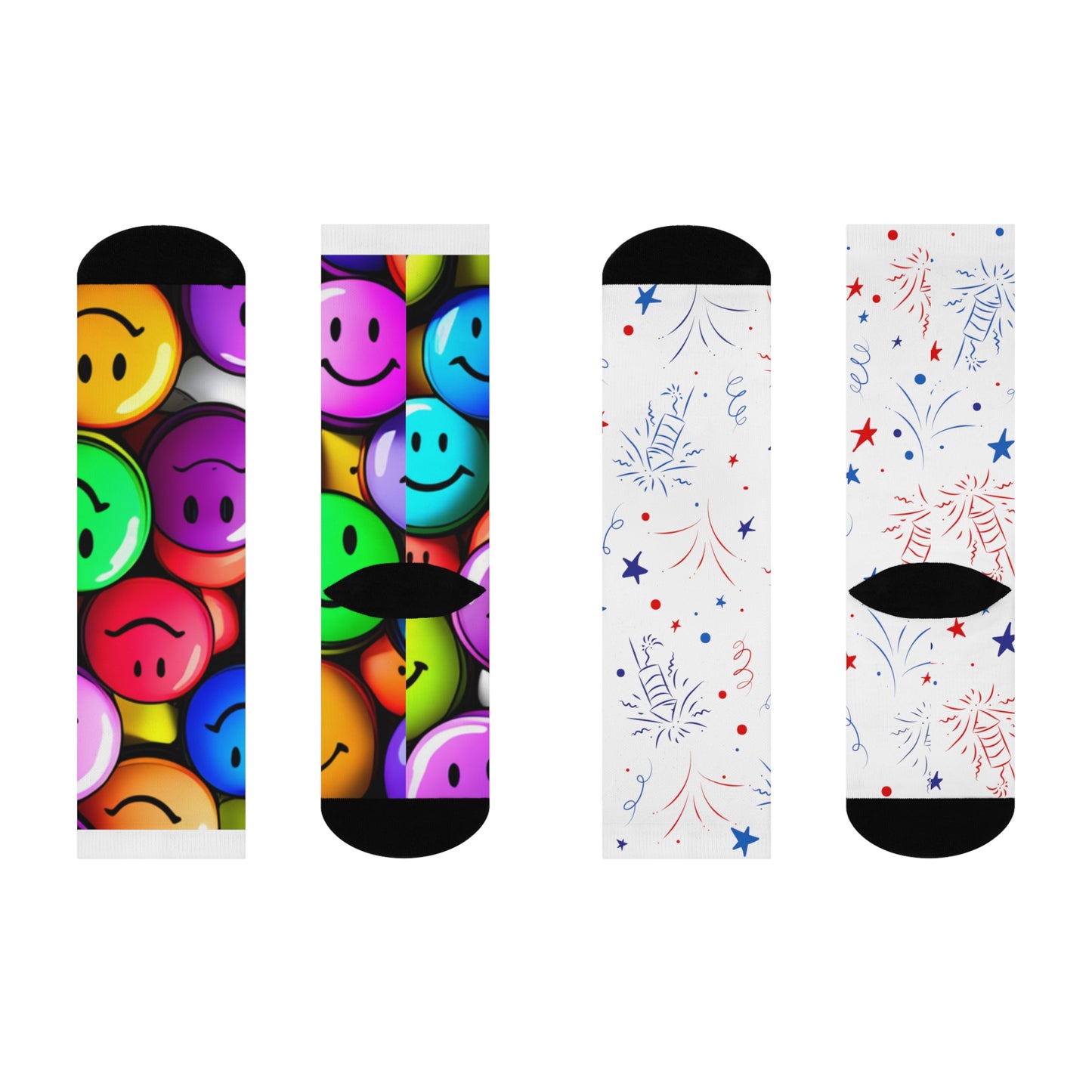 Smiles & Fireworks Cushioned Crew Socks