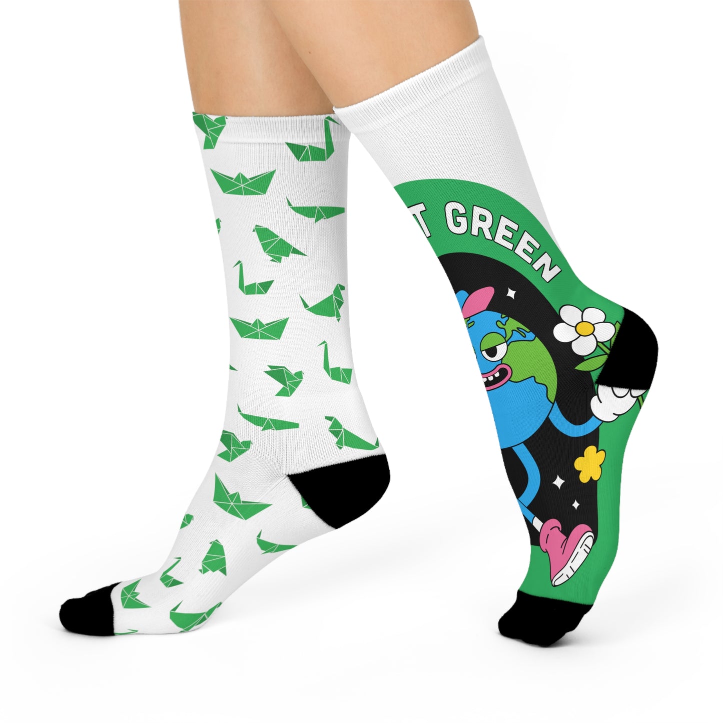 The one with the greens  Cushioned Crew Socks