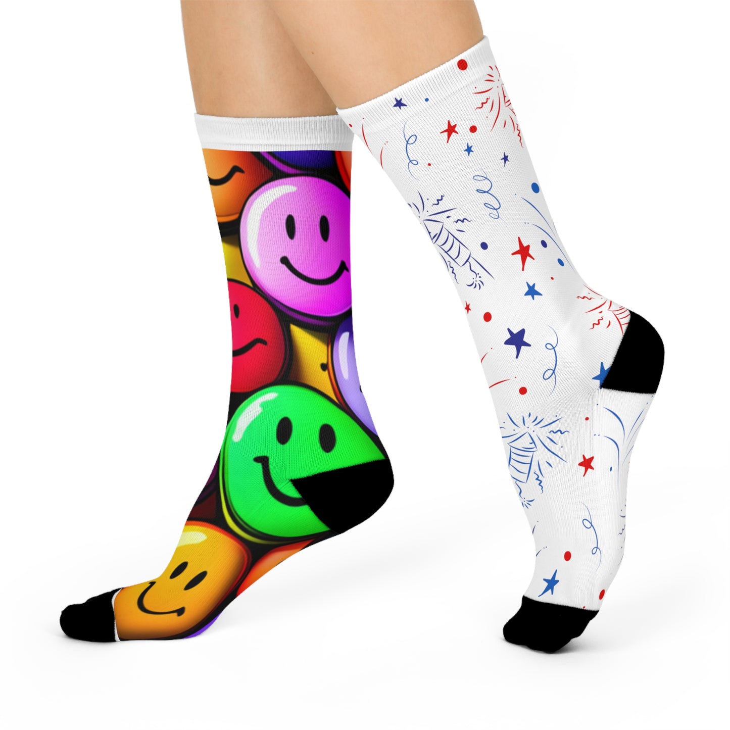 Smiles & Fireworks Cushioned Crew Socks