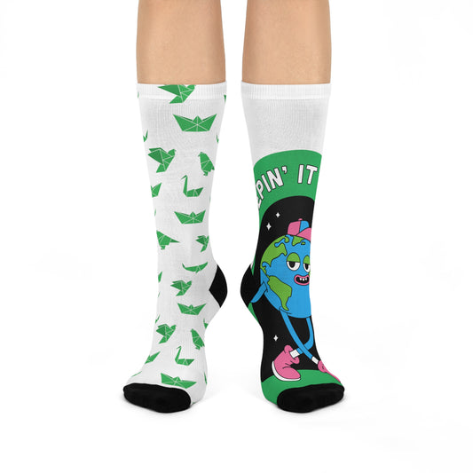 The one with the greens  Cushioned Crew Socks